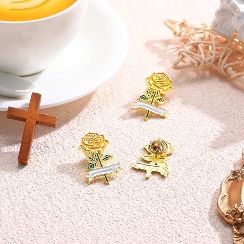 Misdary Funeral Favors Guest Memorial Rose Pin - color: Yellow
