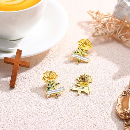 Misdary Funeral Favors Guest Memorial Rose Pin - color: Yellow