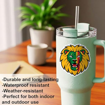 [3PCS] Senegal Sticker Set, Lion Head & Map Flag Design, Waterproof Senegal - color: Senegal Flag Sticker