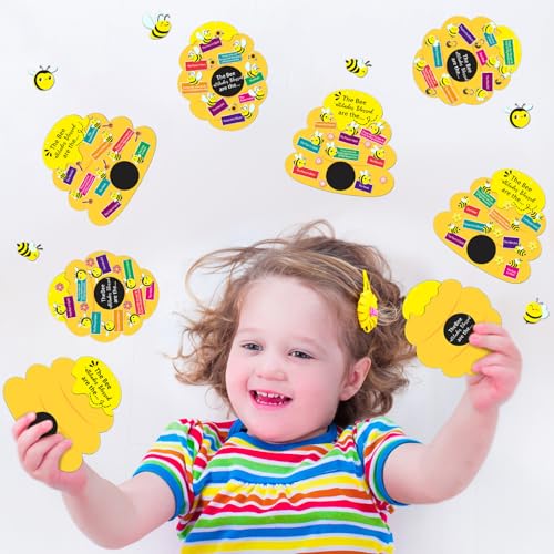 24 Sets Bee Attitude Sign Craft Kit, Beatitudes Bible Craft
