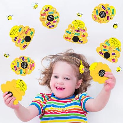 24 Sets Bee Attitude Sign Craft Kit, Beatitudes Bible Craft