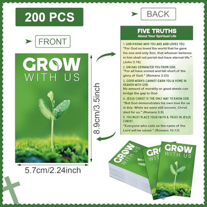 200 Pcs Gospel Tracts Salvation Cards,Grow with Us - style: Grow with Us