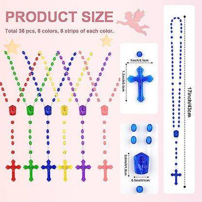 SHAOQINLIN 36 Pcs Plastic Rosary, 17 Inch Bulk Rosaries - size: 36 PCS