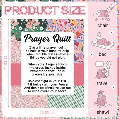 Prayer Quilt Christian Gifts for Women Blanket 60" x 50", Prayer Quilt