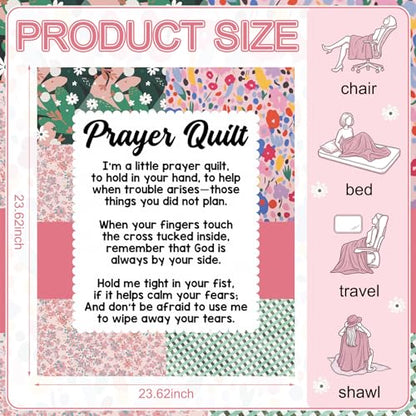 Prayer Quilt Christian Gifts for Women Blanket 60" x 50", Prayer Quilt