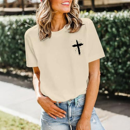Christian Shirts for Women Psalms 91 Jesus Shirt Religious Faith God Tshirt Bible Verse Inspirational Tees Tops - color: Apricot, size: XX-Large