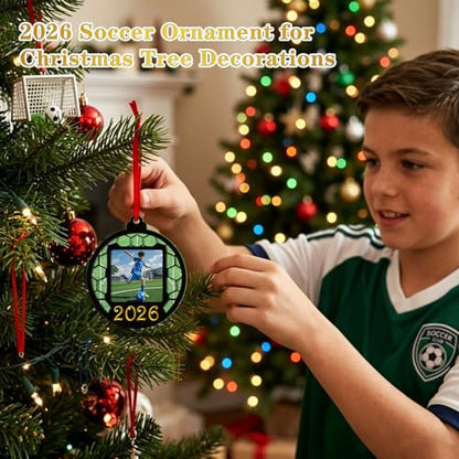 D4DREAM Soccer Ornament 2026 - Acrylic Personalized Photo Frame Ornament - color: 5-1 Soccer Ornament
