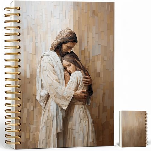 Christian Notebook Journal - Jesus Christian Gifts for Women Men, Inspirational Bible Journal Notebooks for Note Taking, Bible Study, Prayer & Church Notes, A5 Spiral Notebook (Jesus-Brown) - color: Jesus-Brown