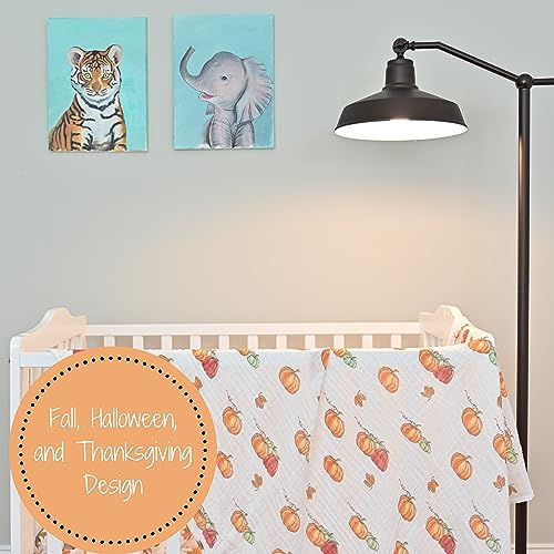 LollyBanks Muslin Swaddle Blanket, 47 x 47 in, Newborn Receiving Blanket - color: Pumpkin'pie