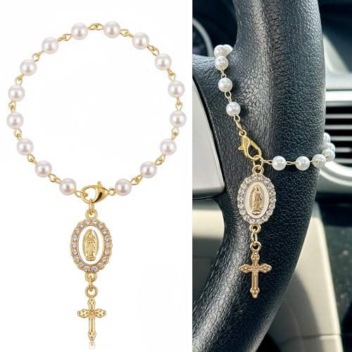 Car Rosary for Car, Steering Wheel Charm, Steering Wheel Rosary Charm - style: A