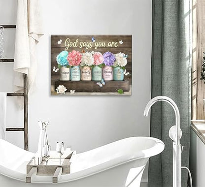 Framed God Says You Are Canvas Wall Art - color: Colorful Single Panel Wall Art, size: 12x16 Framed