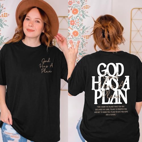 Christian Shirts for Women God is Good Shirt Oversized Jesus Faith Tshirt - color: B-black, size: XX-Large