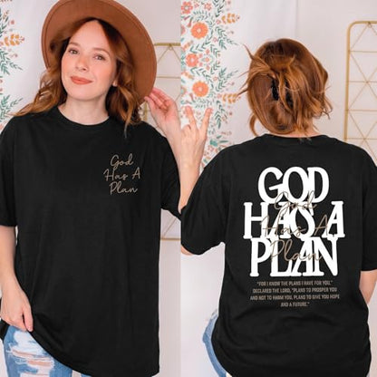 Christian Shirts for Women God is Good Shirt Oversized Jesus Faith Tshirt - color: B-black, size: Medium