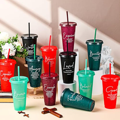 Havawish 36 Set Bible Verse Christian Tumbler Inspirational,Bright Color - color: Bright Color