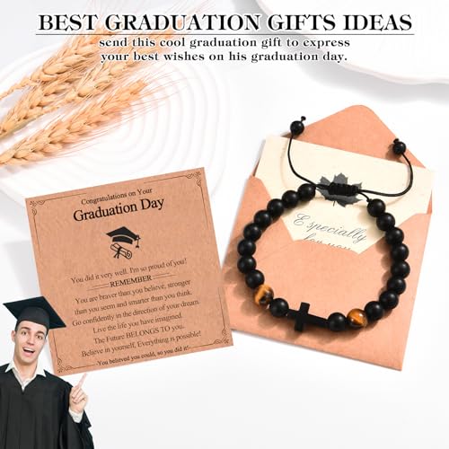 EFVISD Cross Bracelet Gifts for Boys Girls Christian Religious Gifts - color: Graduation