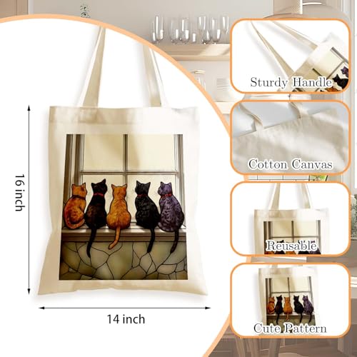 Aesthetics Canvas Tote Bag - Art Design Gift for Women, Reusable Purse Tote Bag with Inner Zip Pocket - style: Cat-02