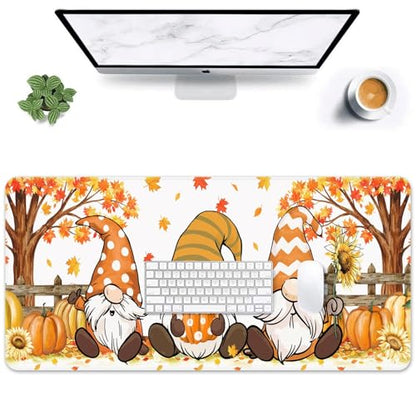Britimes Large Mouse Pad, Mouse Pad, 31.5 x 15.7 Inch, Polka Dot Pumpkin - color: Fall Gnome