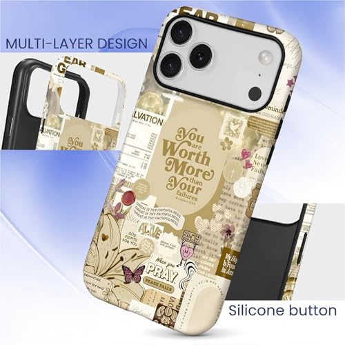 Case for iPhone 17 Pro Max/18 Pro Max,Anti Drop Scratch Frosted Protective Cover Case-Cross Bible Collage Pattern - color: Cross Bible Collage Pattern, size: iPhone 17 Pro Max/18 Pro Max