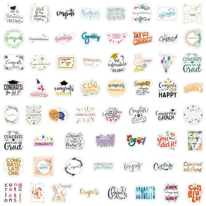 Blessing Phrase Stickers 60pcs for Teen Water Bottle Cartoon Trendy Aesthetic Stickers Fun Aesthetic Waterproof Vinyl Decals for Laptop Bumper Luggage Skateboard Guitar (Colours-B2) - color: Colours-b2