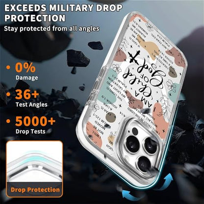 for iPhone 15 Pro Case [Compatible with Magsafe],Girls Women Clear Magnetic Case Silicone Shockproof Protective Cover with Pattern Bible Verses - color: Bible Verses, size: iPhone 15 Pro