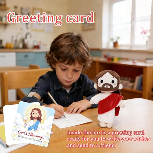 Jesus Plush Doll Jesus Stuffed Bible Doll Christian Plushie Gifts for Easter Christmas Church Religious Gifts for Kids Adults(Red) - color: Red