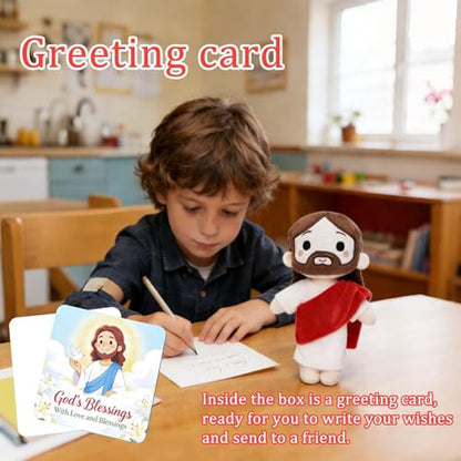 Jesus Plush Doll Jesus Stuffed Bible Doll Christian Plushie Gifts for Easter Christmas Church Religious Gifts for Kids Adults(Red) - color: Red