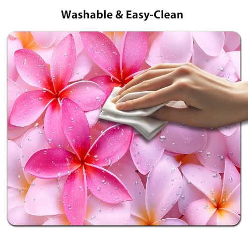 Tropical Flowers Bliss Mouse Pad, Hot Pink Exotic Hawaii Floral Desk Mat - color: Cute Colorful Art Rec20
