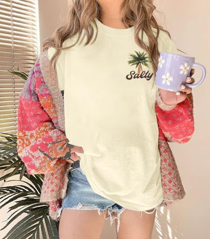ASTANFY Oversized Tshirts for Women: Deserve Day Shirt Funny Skeleton Shirts Casual Oversized Graphic Tees Tops - color: Apricot3, size: Small