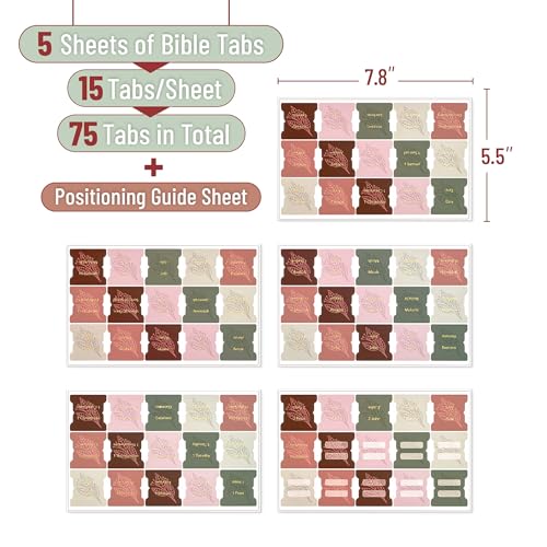 Mr. Pen- Bible Tabs, 75 Tabs, Autumnal Earth, Gold Foil Embossed Lettering - color: Autumnal Earth