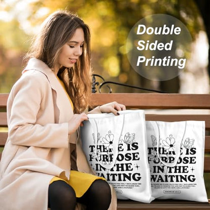 VICBOU Bible Verse Canvas Tote Bag Religious Christian Gifts for Women Men Faith Canvas Tote Reusable Grocery Bag - color: Purpose