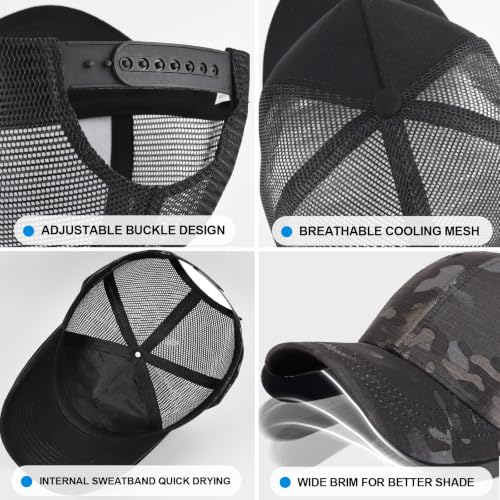 Black Baseball Cap Snapback hat for Men Snap Pack Hip Hop Mens Hat - color: Camouflage