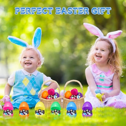 Barydat 120 Pcs Prefilled Jesus Easter Eggs with Little Religious Figurines Resin Toys Miniature Jesus Doll Gifts Eggs for Sunday School Easter Hunt Party Baptism Gift (Original) - style: Original