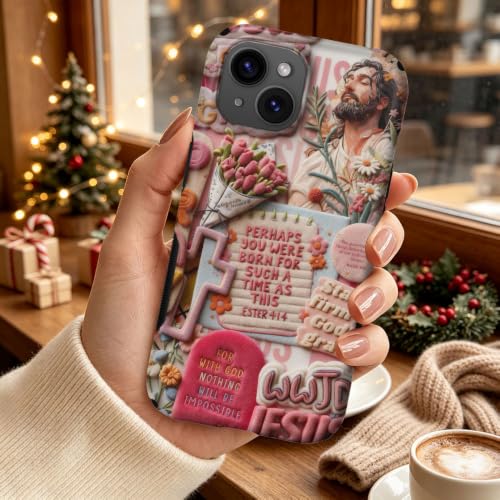 Compatible with iPhone 15 Case,Wireless Charging Compatible,Patented 2‑in‑1 Dual‑Layer Protection, Hot Transfer Print Hard Shell Cover - Bible Verse Aesthetics - color: Bible verse aesthetics, size: iPhone 15