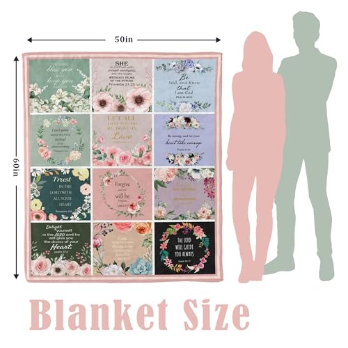 Christian Gifts for Women, Religious Birthday Blanket 60"X50" - color: Flower-christian