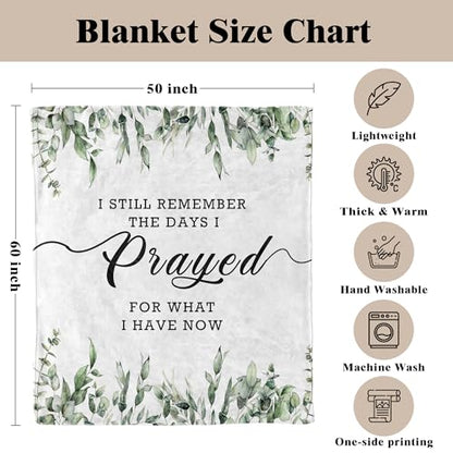 Christian Bible Verse Blanket, Christian Gifts for Women Men, I Still Remember the Days I Prayed Religious Scripture Throw Blankets for Bedroom Living Room Couch Sofa, 50x60 Inches - color: Prayed