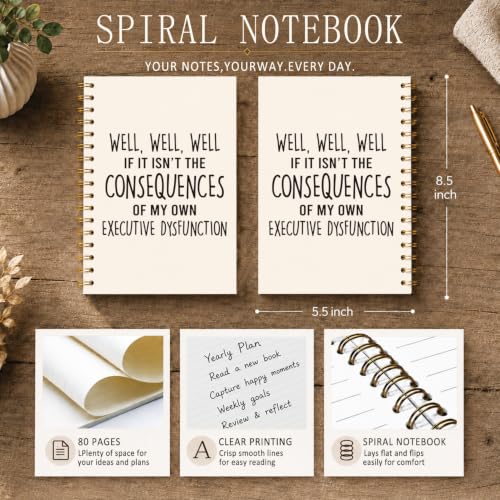 Trendy Mental Health Spiral Notebook Journal,Anti Anxiety Psychology Lined Hardcover College Ruled Spiral Notebook,College School Supplies,Therapist Notebook for School Student Teacher - color: white