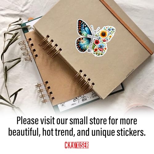 Christian Faith Jesus Sticker Bible Stickers Christian Floral Butterfly Motivation Quotes Waterproof Die-Cut Vinyl Laptop Water Bottle Inspirational Sticker Birthday Gifts (Select More Sizes) - size: (Select More Sizes)