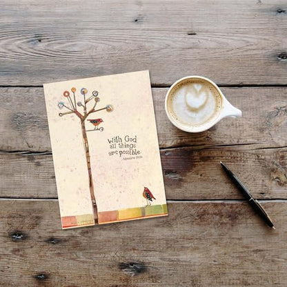 Tree Birds Encouragement Card, 5 x 7 Inches, 1 Count - color: With God - Tree And Birds