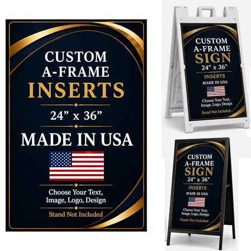 Custom Sandwich Board Signs Outdoor Waterproof A-Frame Signs Printed in USA - color: A-Frame Inserts