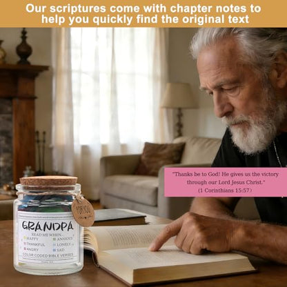 108 Bible Verse Cards to Bring Grandpa Comfort, Strength and Hope - style: Bible Verses Jar for Grandpa