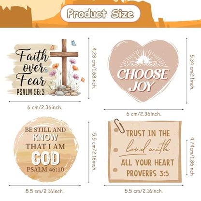 50 Pcs Prayer Board Supplies, Brown Christian Jesus Prayer Board Vision Board Stickers for Women Man, Inspirational Bible Verse Stickers for Water Bottle Laptop Scrapbooking Decals - color: Christian