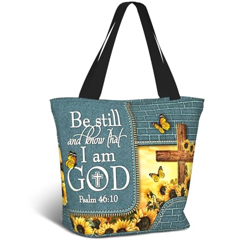 Bible Tote Bags For Women Religious Church Bag Christian Tote Bags Inspirational For Women Organizer Christian Gift - color: Bible Sunflower