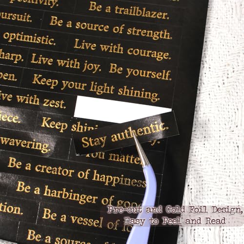 Quote and Sayings with Bible Verses Stickers for Journaling, 846Pcs Word Stickers, 24 Sheets Gold Foil Small Talk Sticker Book for Junk Journal Supplies, Scrapbooking, Bujo, Card Making - color: Quote and Bible Verse Sticker Book