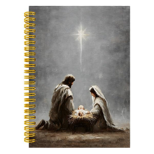 Christian Notebook Journal, Nativity Gifts, Jesus Bible Verse Journal for Women, Holy Night Star Religious Prayer Spiral Hardcover Notebook for Work Study, 5.5x8.3 Inch - color: Multiple color5