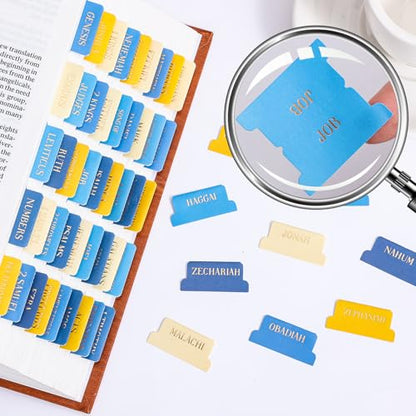 Laminated Bible Tabs for Women Men, Starry Night, with Alignment Ruler - style: Gold Foil Starry Night