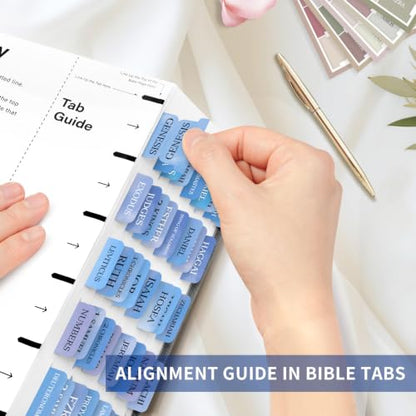 Taja Bible Tabs, 75 Large Print Index Tabs for Women & Men - color: S-ocean Mist