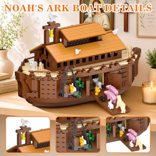 BUILDIFY Noah's Ark Boat Blocks Set, Bible Story Noah's Ark Model Kit