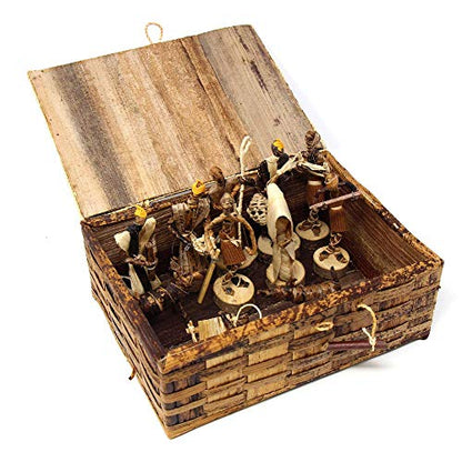 Global Crafts Nativity Parent - Handmade Nativity Set - Fair Trade Banana Fiber Christmas Décor