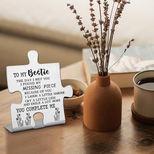 Bestie Gifts from Bestie Sister To My Bestie Gifts Thank You for Being My Sister Bestie Friendship Gifts Christmas Wedding Gifts for Sister Best Friend Decorative Signs Funny Office Desk Decor - style: To my Bestie