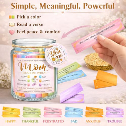 Bible Verse Jar Christian Gift for Mom - 96 Bible Verses - color: Mom